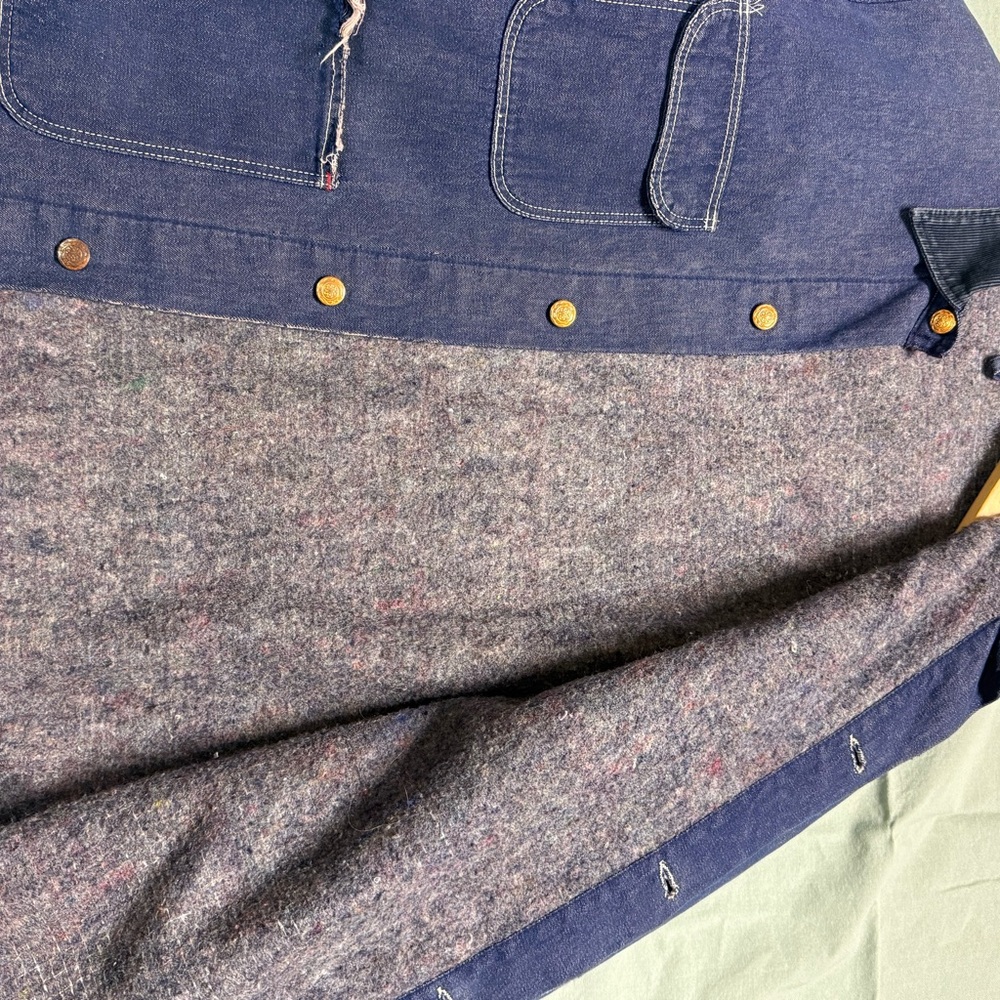 Vintage Wrangler Denim Chore Jacket Lined Size 40 - Picture 3 of 11